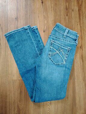 Ariat REAL Stryker Mr. Arrow Gianna Straight Denim Blue Jeans 28S